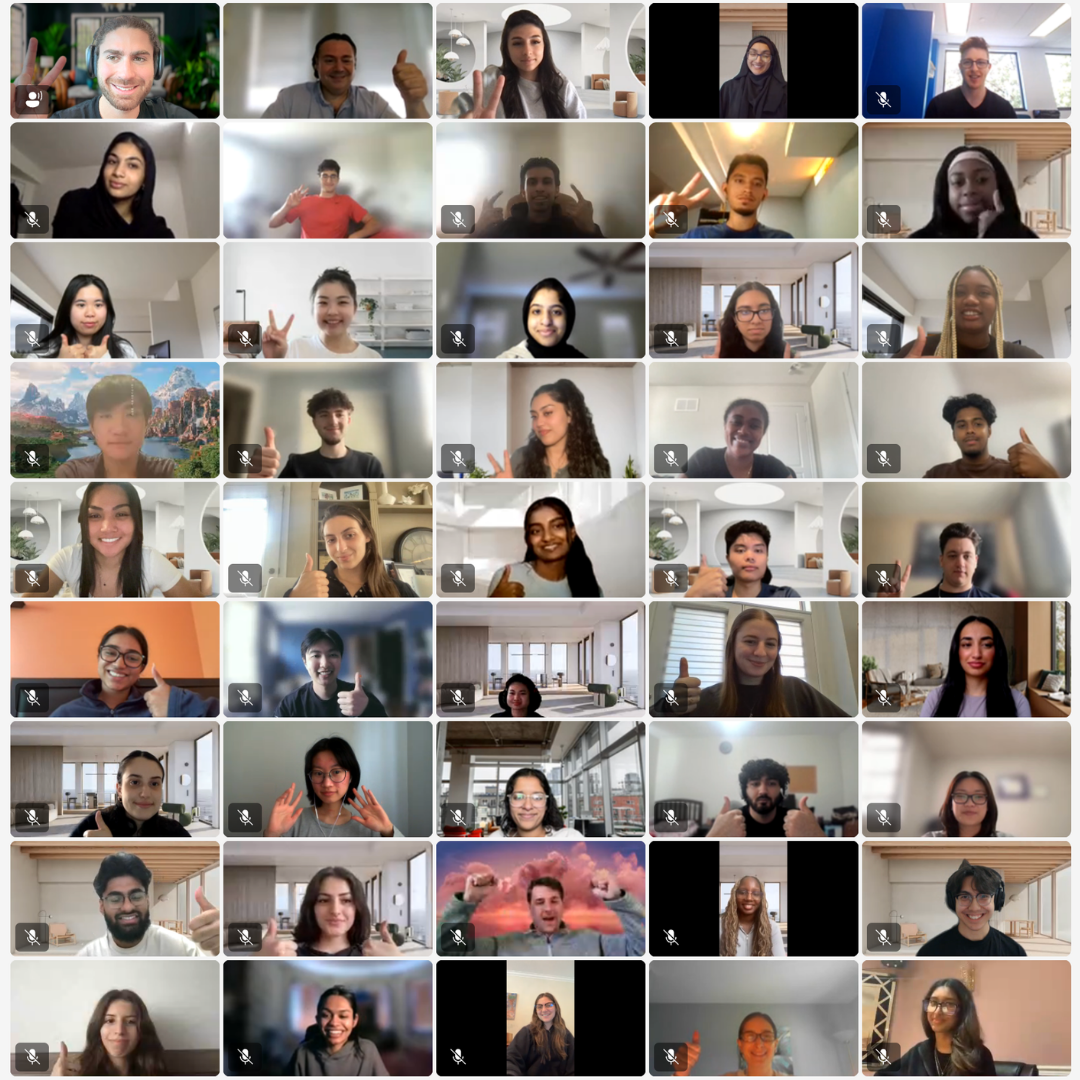 Intra co-op team on a group video call